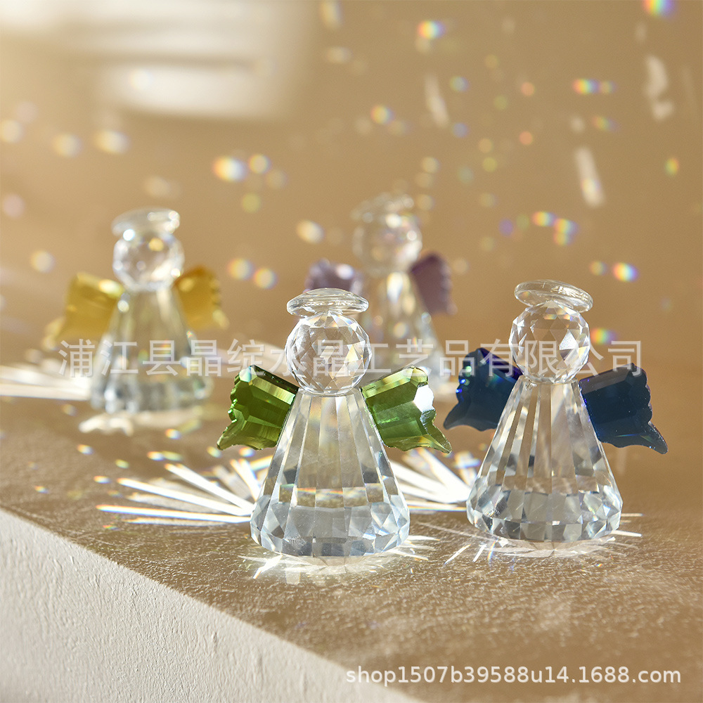 Fábrica directa transfronteriza para proteger la fortuna muñeca de cristal ángel regalo creativo decoración del hogar adornos de mesa