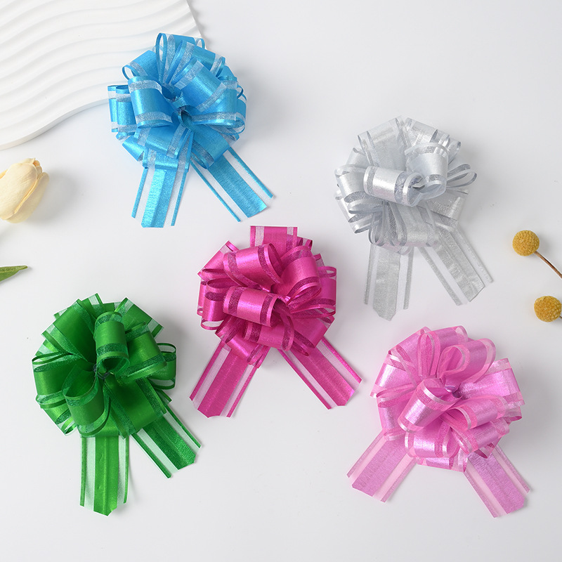 Nuevo transfronterizo 30 tamaño medio de hilo de nieve dibujado flores de decoración de Navidad regalo de flores empaque colorido cebolla dibujar cinta de flores