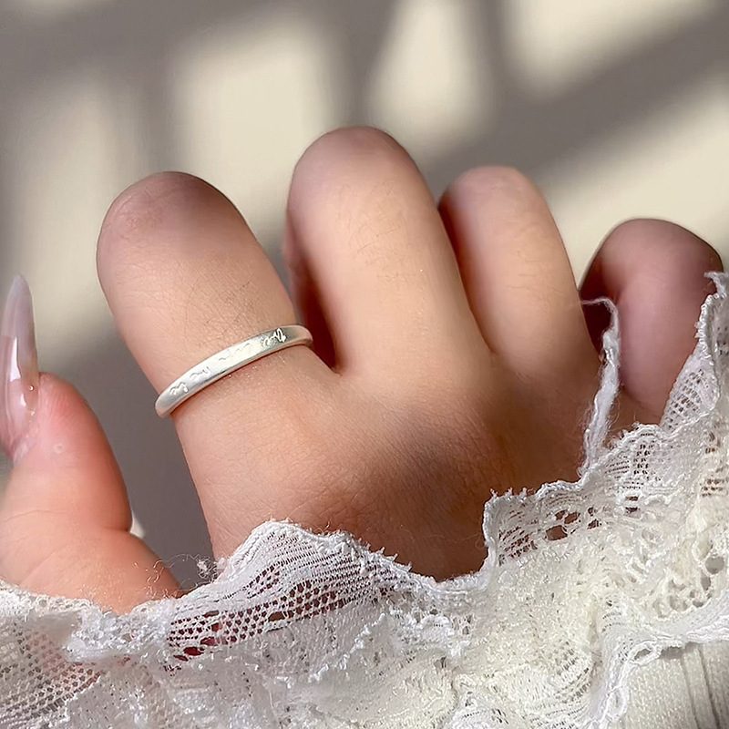 女性用ラブレターリング、ニッチなライトラグジュアリー、ハイエンドのカップルリング、ファッショナブルで気質のある調節可能なリング、ガールフレンドへのギフト|undefined