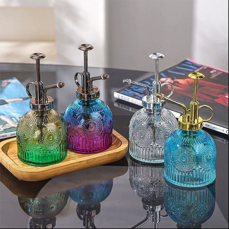 Новая ретро лейка с тиснением подсолнуха, стеклянная лейка для сада, бытовой спринклер, распылитель для полива, лейка для дома, предметы интерьера