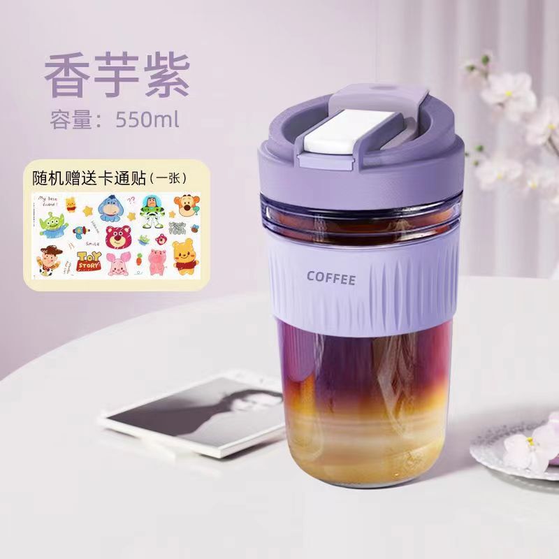 新商品のマカロン色のグラスは携帯してお茶のコップを随行して、手持ちのストローの双飲のコーヒーカップの卸売りの贈り物を持ちます。|undefined