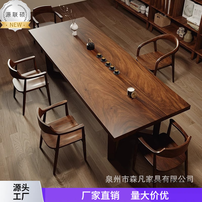 South American Walnut Wood Table for Home Use, Large Long Desk for Living Room, High-End Writing Desk, Reception Table, Office Desk, Study and Work Station South American Walnut Wood Table for Home Use, Large Long Desk for Living Room, High-End Writing Desk, Reception Table, Office Desk, Study and Work Station