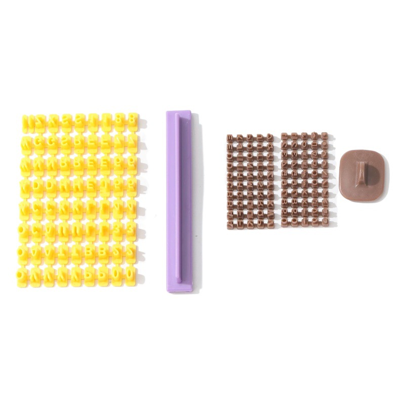 Letras inglesas y números símbolo sello galleta molde tipo móvil impresión pastel hornear herramienta galleta molde traje
