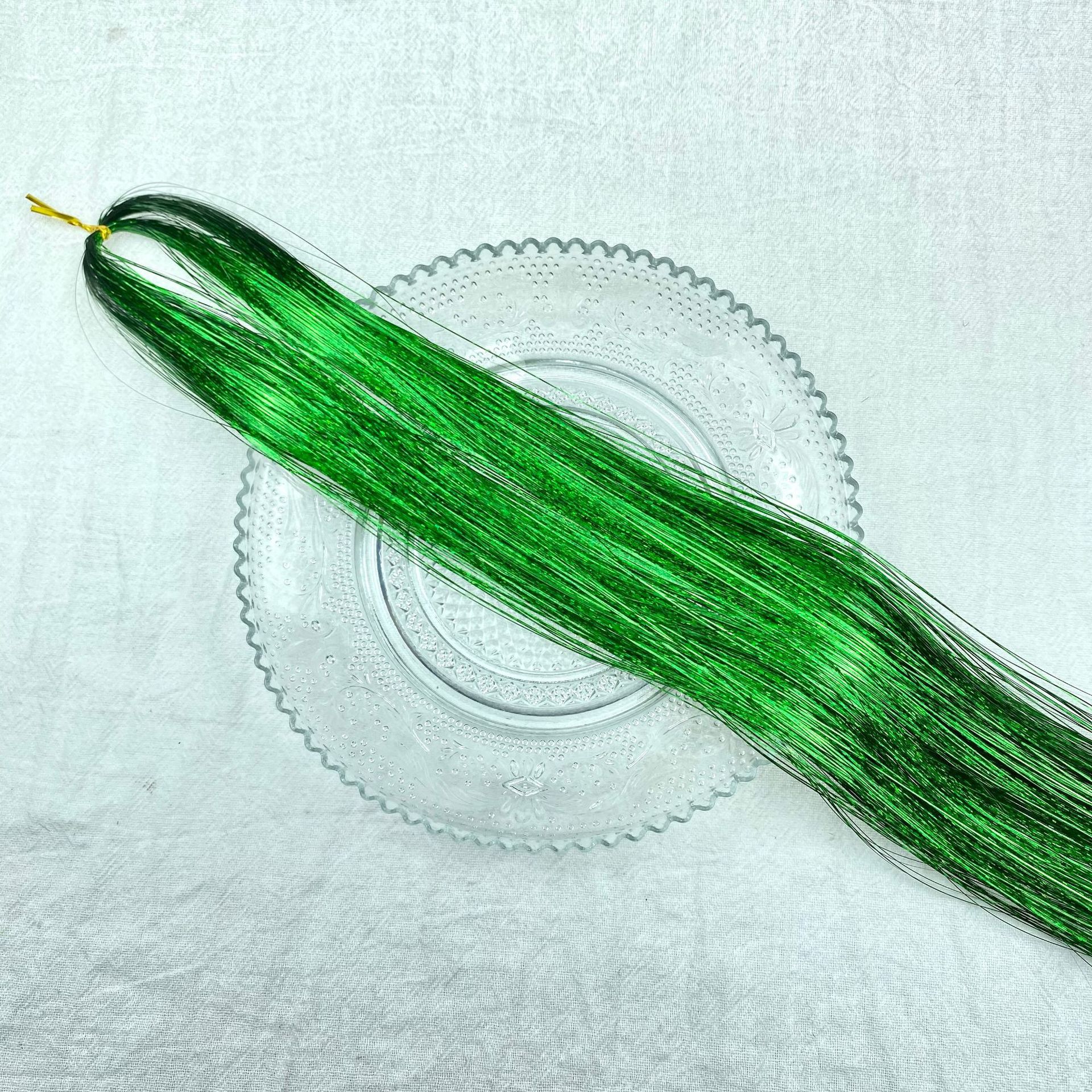 Extensiones transfronterizas de cabello tinselhair láser PET oro cabello conjunto de cabello de cebolla brillante peluca colorido fantasía