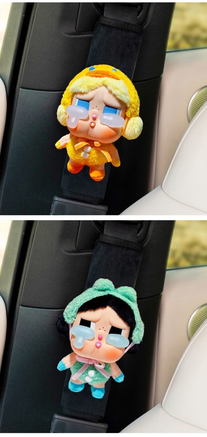 Crying Baby Car Seatbelt Shoulder Pad Cute Plush Doll Women's Special Car Interior Anti-Strangling Shoulder Strap Protector