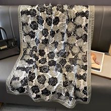 �¿���Ƹ߼���ӡ������90*180cm���L�L���zë�|�����ּy��ů����