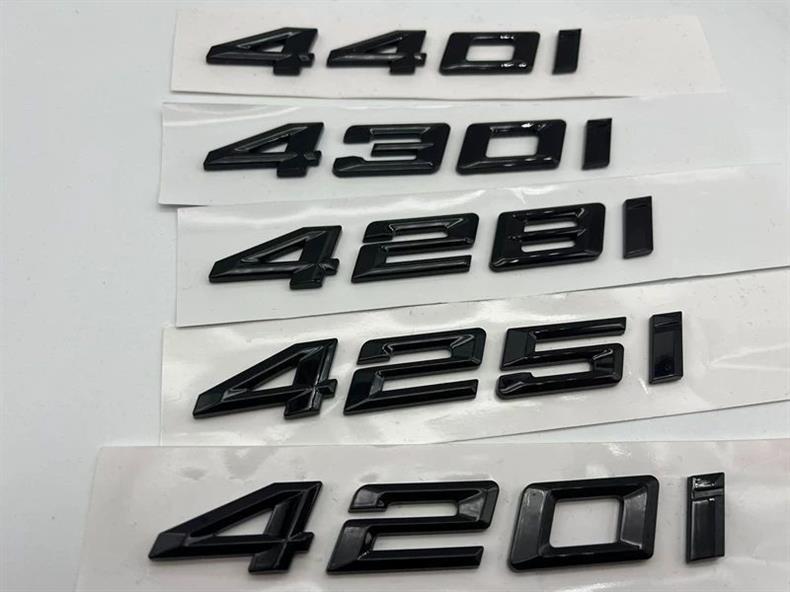Suitable for the new BMW 420i, 425i, 428i, 430i, and 440i models; includes bright black emblems, lettering, and rear emblems
