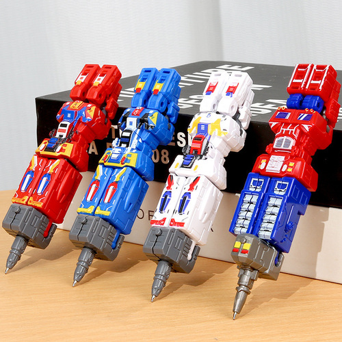 New children's transformation toy Optimus Warrior Pen Column Robot King Kong Pencil Car Mecha Boy Gift