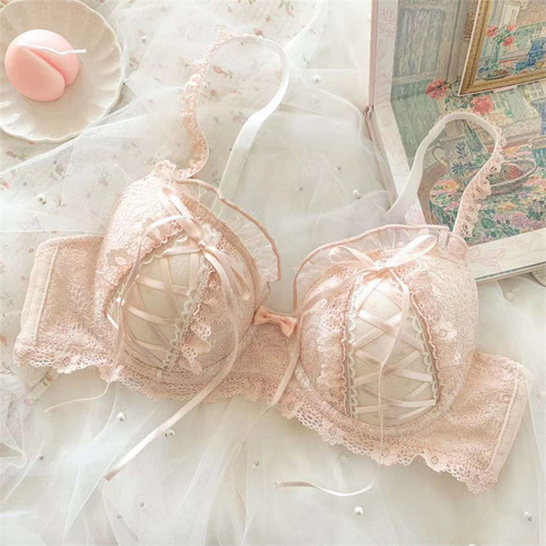 Pure Desire Japanese Soufflé Palace Lolita Princess Underwear Set Sexy Push-Up Sweet Wireless Bra Set