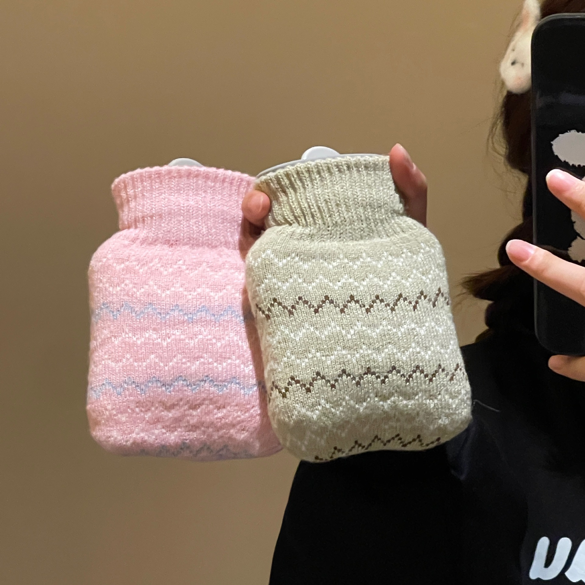 Bonita bolsa de agua caliente inyección de agua de silicona bolsa de agua caliente dormitorio pequeño tía caliente compresas calientes para bebés calientes bolsas de mano calientes