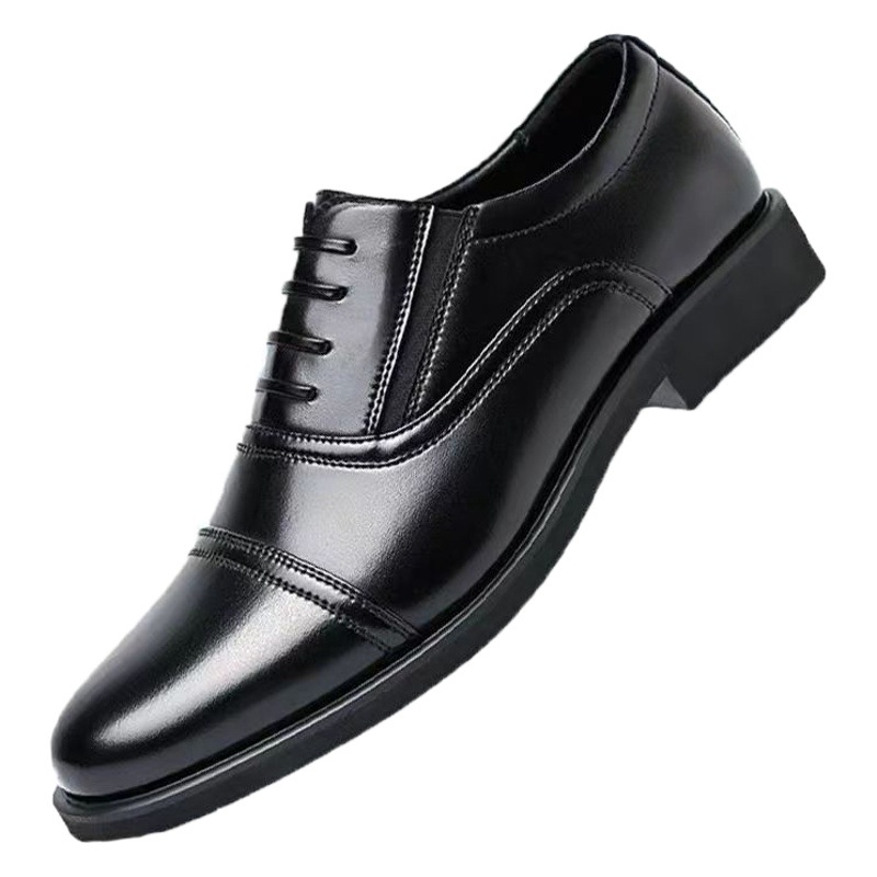 Zapatos de cuero de negocios para hombre, populares en transmisión en vivo 2025, nuevos zapatos casuales de verano, versátiles, para papá de mediana edad, dropshipping