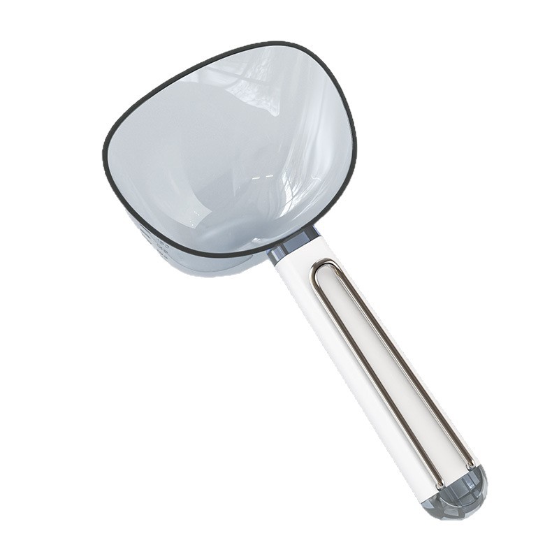 Cuchara de medición de arroz de cocina cuchara multifuncional cuchara de comida para gatos cuchara de plástico mango largo con abrazadera cuchara de medición cuchara de sellado abrazadera cuchara de granos