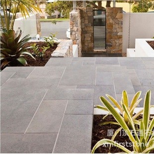 Black basalt floor tile manufacturers directly supply courtyard garden balcony outdoor paving stone Hainan black antique brick cross-border