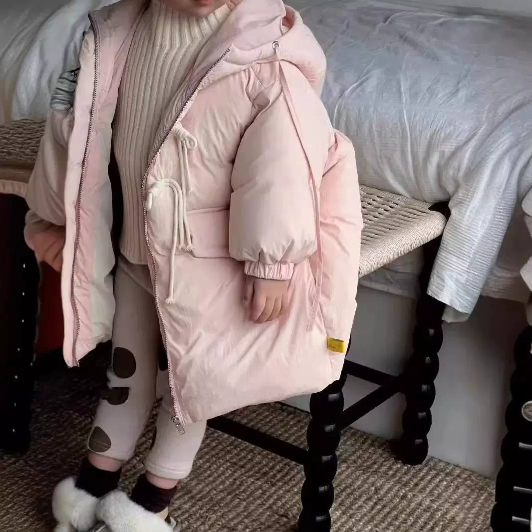 NYPP韩国童装冬款女童韩版白鸭绒外套儿童宽松保暖加厚童羽绒服