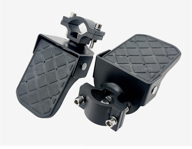 Electric Vehicle Motorcycle 22-32mm Vertical Bar Footrest Bumper Guard Bar with Additional Aluminum Alloy Folding Foot Pedal