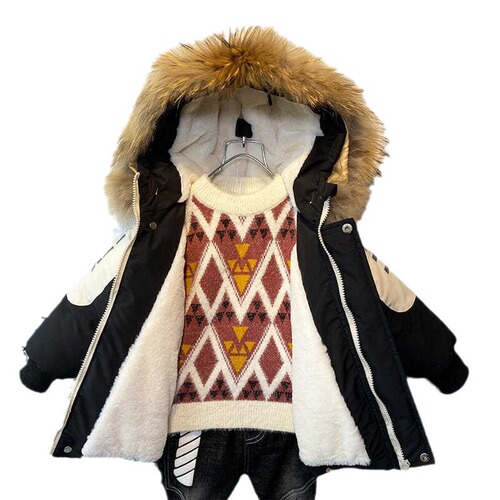 Boys 'winter cotton clothes New western-style baby winter cotton with cashmere thick warm coat children's cotton coat