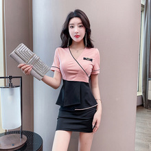 美容院美容师工作服套装气质修身减龄遮肚桑拿足浴沐足技师工衣女