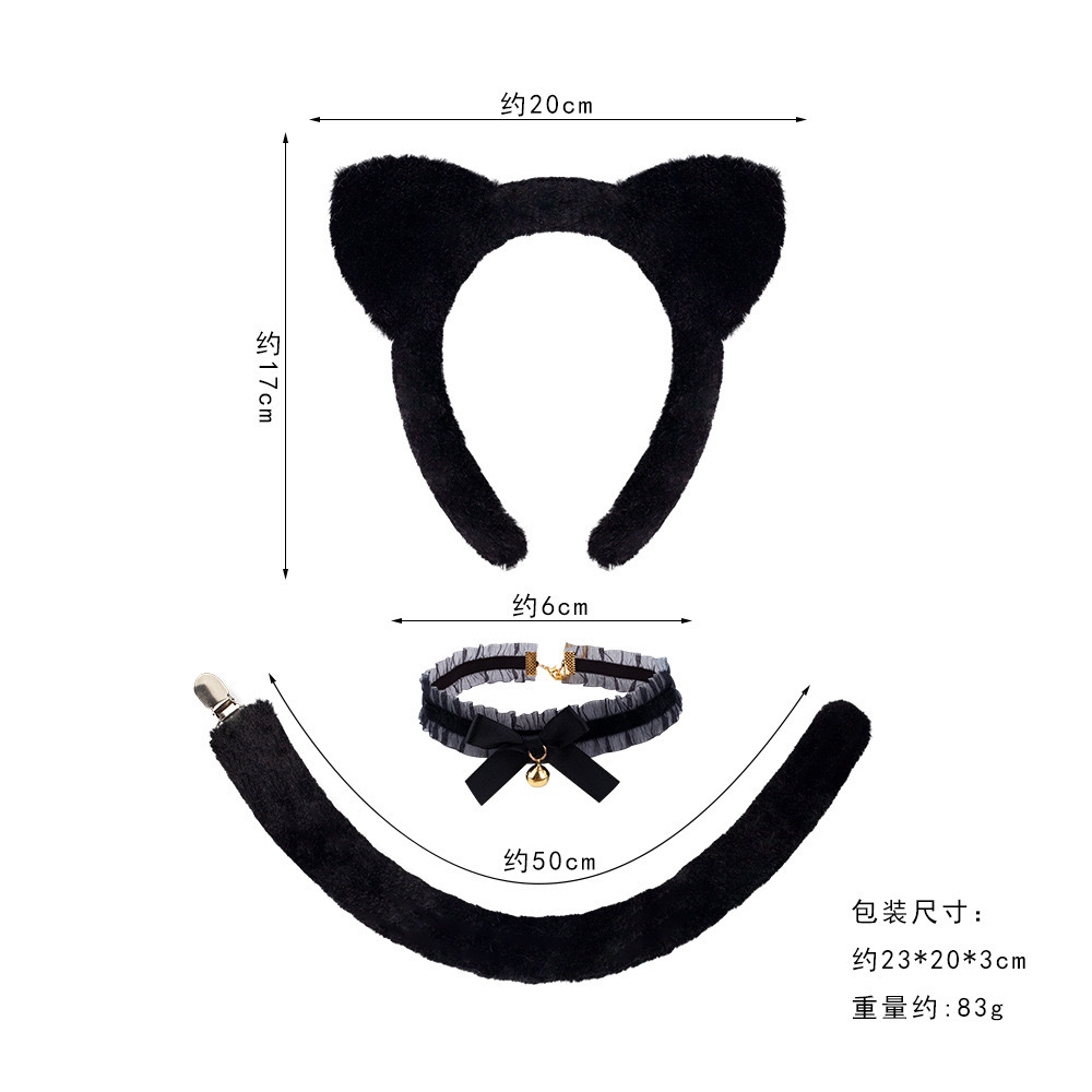 Diadema de Halloween estilo coreano, linda con orejas de gato de peluche, para lavarse la cara, diadema para moño de pelo de zorro, coletero