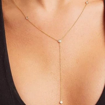 Европейские и американские трансграничные украшения, темпераментная длинная Y-образная цепочка со стразами, ожерелье с кисточками, Женская индивидуальная универсальная цепочка на ключицу