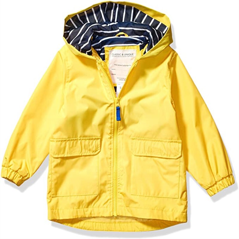 Foreign Trade Kidsren's Raincoat Manufacturer Infant Waterproof Fleece-Lined Lining Lightweight Breathable Double Layer Warm Printed Raincoat