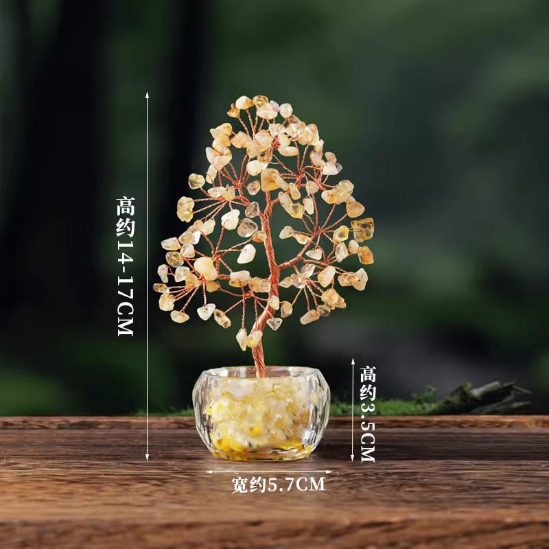 天然水晶フォーチュンツリークリスタル装飾品ホームリビングルームオフィスデスクトップワークステーション装飾クリエイティブ装飾品|undefined