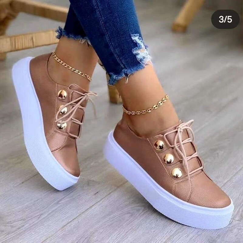 Foreign Trade Large Size Lace-Up Casual Shoes for Women 2025 Autum New Thick-Soled Low-Top Shoes Sports Shoes Cross-Border Ready Stock