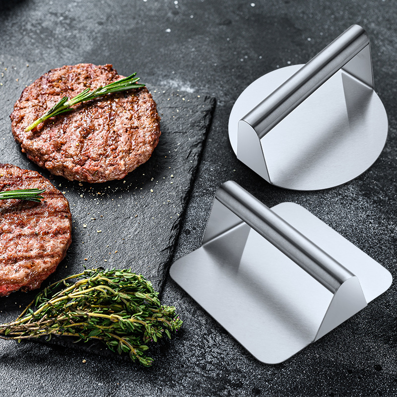 Prensa manual para hamburguesas de acero inoxidable 430, prensa manual para pasteles, tabla de prensado de carne para el hogar, prensa para hamburguesas, utensilios de cocina para bistec