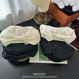 小花条纹蓓蕾帽女春夏百搭纯色后蝴蝶结贝雷帽文艺复古报童画家帽