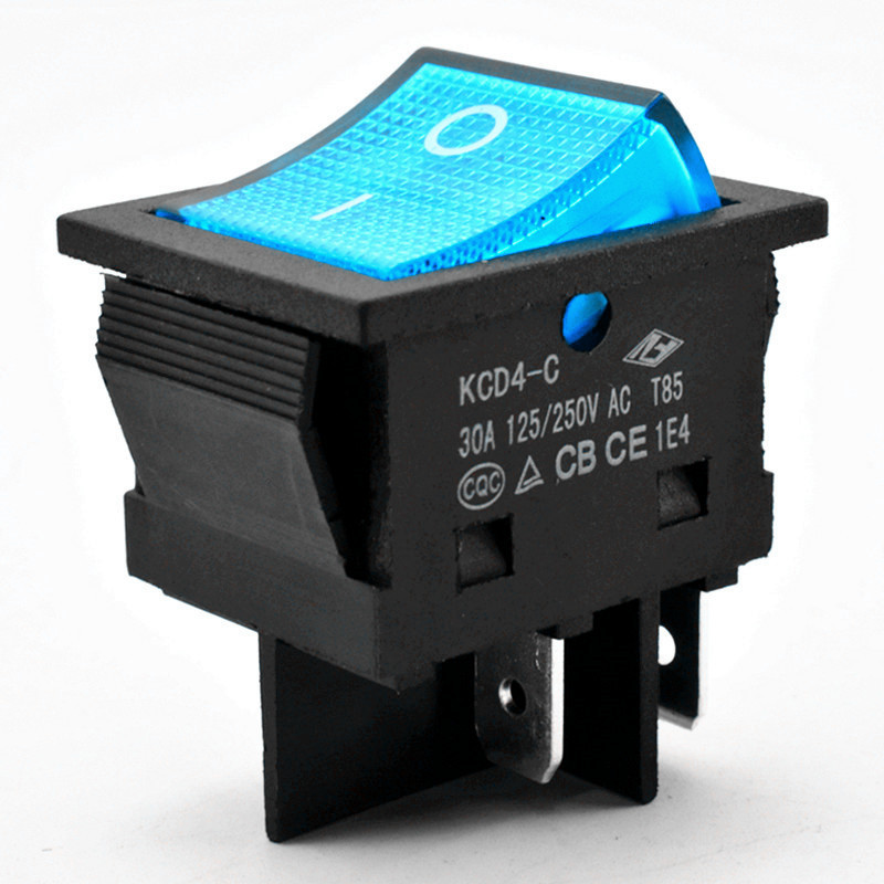 KCD4-C蓝色银点CECBTUV认证30A大功率船型开关KCD4四脚电焊机开关