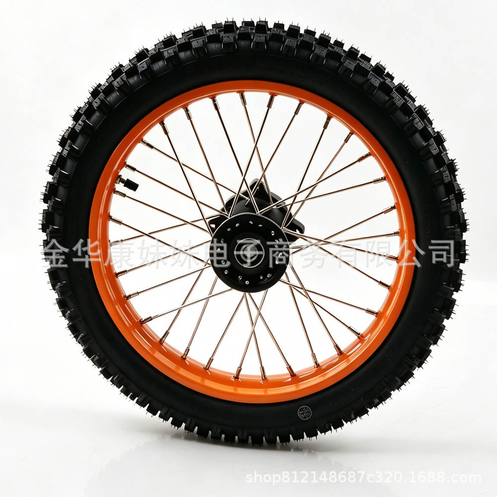 Off-Road Motorcycle Front Wheel Orange 60/10014 C Butterfly, Suitable for Off-Road Electric Motorcycles, Off-Road Motorcycles