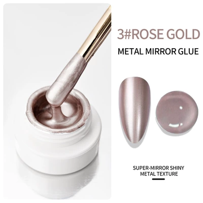 Dırnaq bəzəkləri ultra-bright gold, silver, rose gold, for - gy77-3-rose-gold-mirror-glue