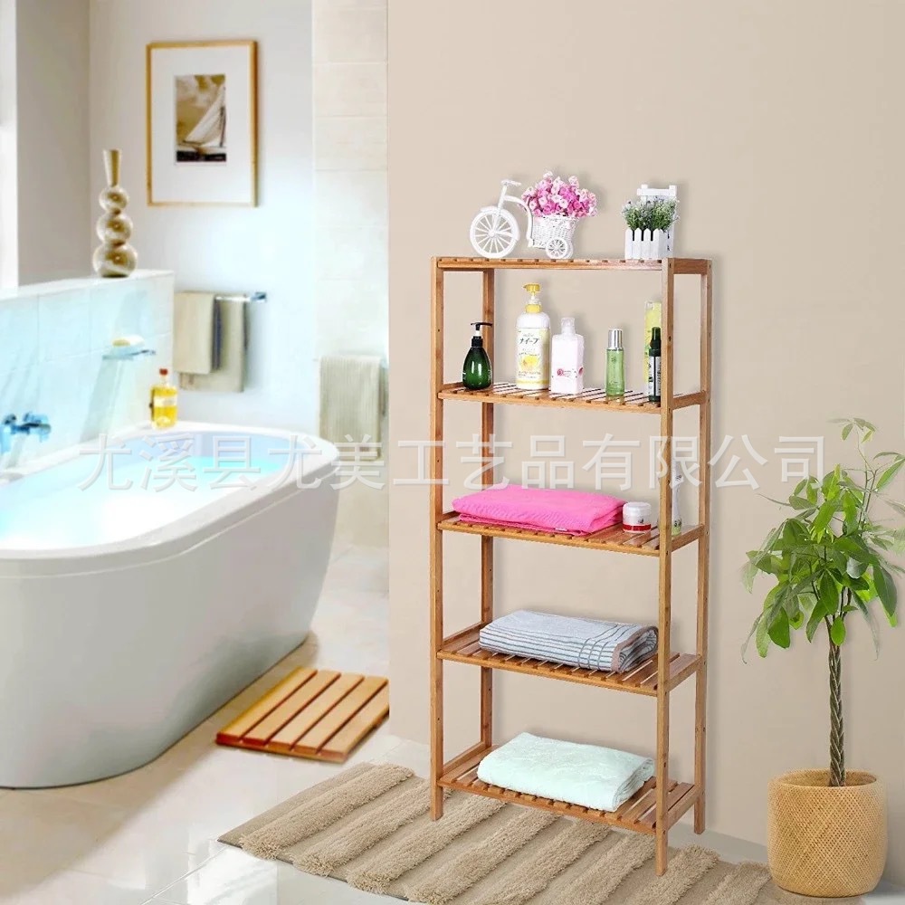 Estante de almacenamiento simple Estante de piso a la sala de estar Estante de almacenamiento de oficina de dormitorio Estante de almacenamiento de cocina Estante de madera