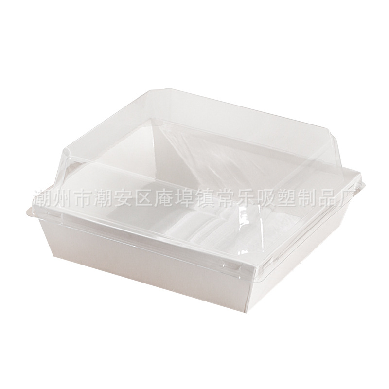 Caja de embalaje para hornear, sándwich, nieve, carne, pino, pequeña caja de pastel, caja de embalaje desechable para postres