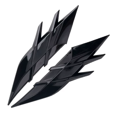 Car Fender Modification Universal Imitation Shark Side Vent Modification Car Sticker Realistic Air Vent Fender Decoration Sticker (Qapı və bamper qoruyucu zolaqlar) - 911-bagged-black-pair