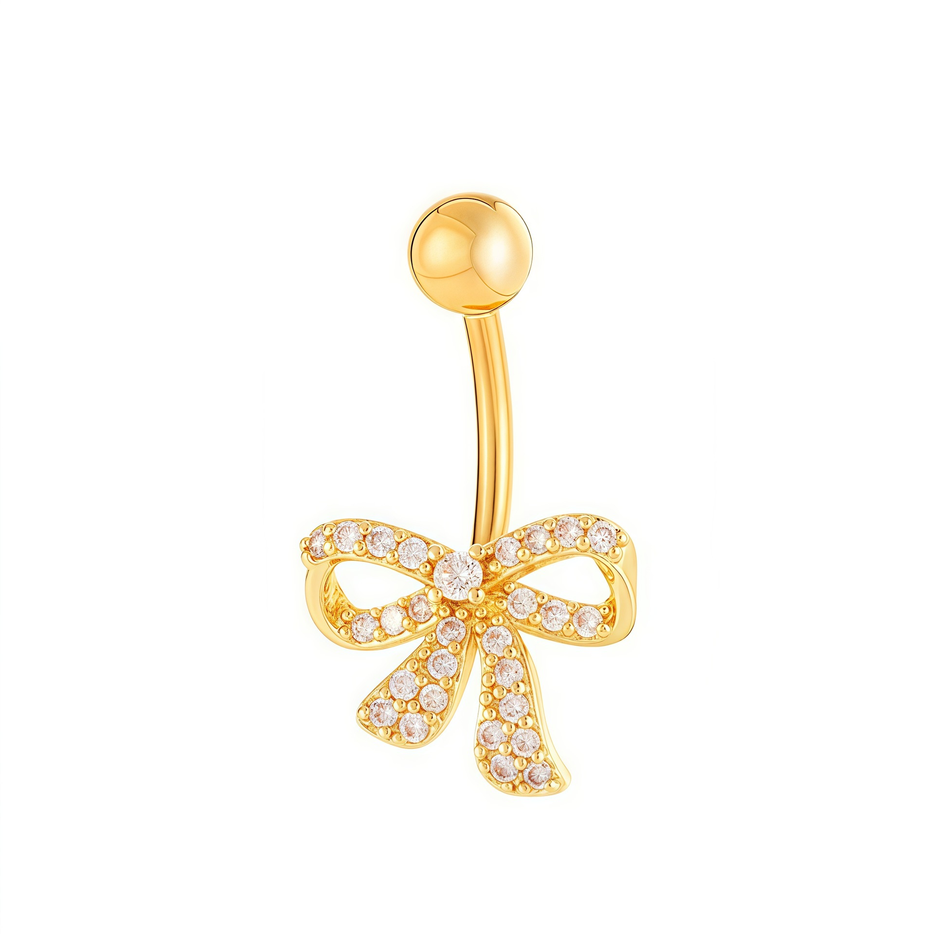 Piercing para ombligo de acero inoxidable con corazón y lazo_voghion.com