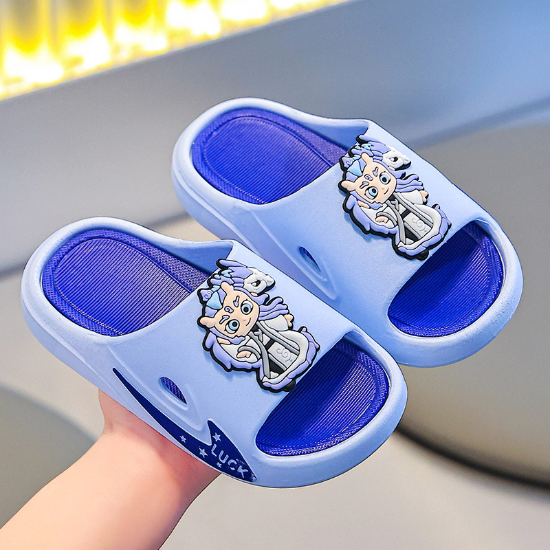 Nezha zapatillas infantiles de verano para niños baño interior antideslizante para niños zapatillas frías para el hogar