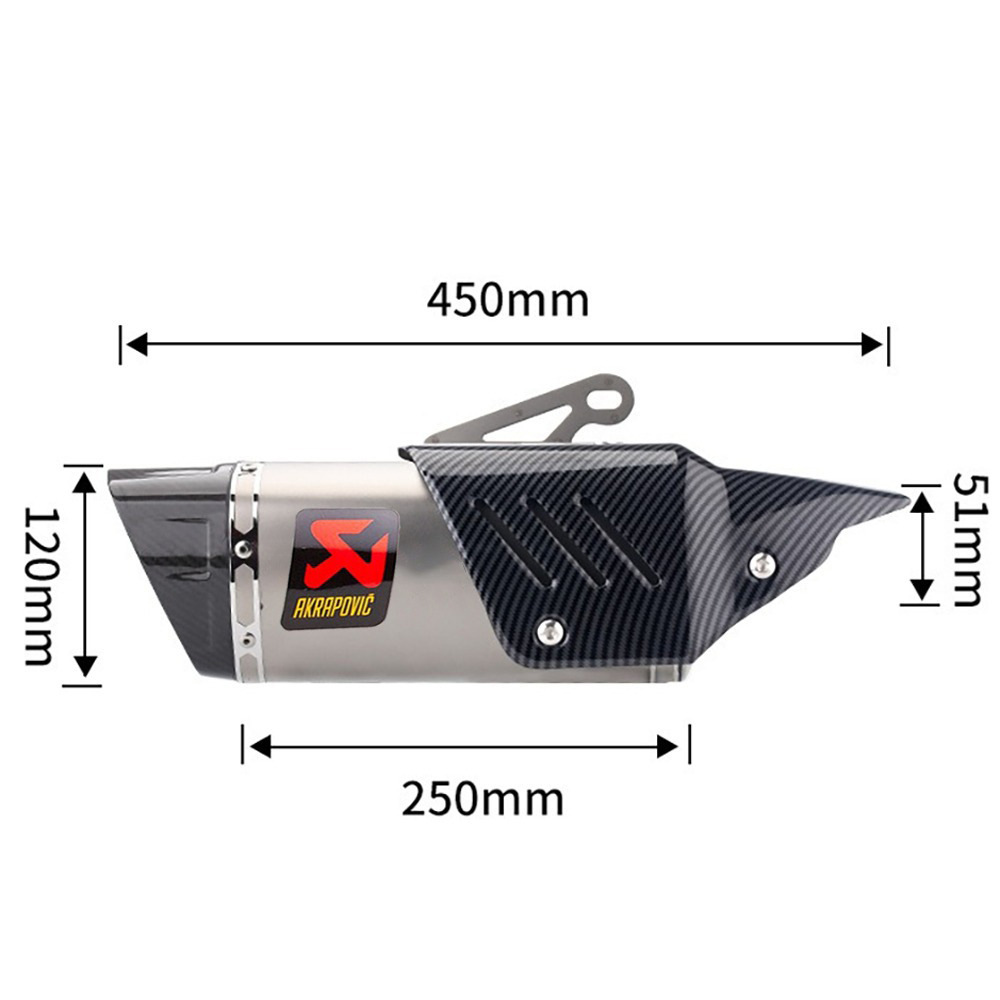 Motorcycle exhaust pipe modification tail throat oblique triangle exhaust pipe tail section stainless steel R3/R25/DUKE/NINJA