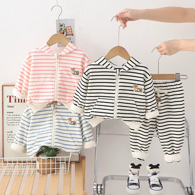 Spring long-sleeve, set for early age, Korean style, children's clothing