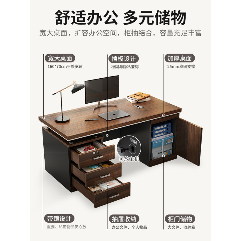 Mesa de oficina Mesa de jefe Mesa de oficina combinación de mesa simple y silla de personal moderno Mesa de computadora para una sola persona y dos mesa doméstica