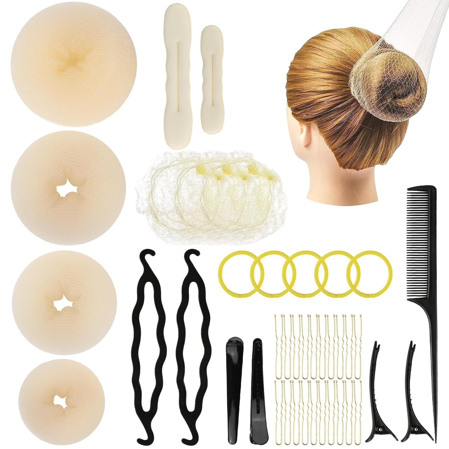 Hair Styler Donut Braid Headband Bouquet Hairpin Set for Kids