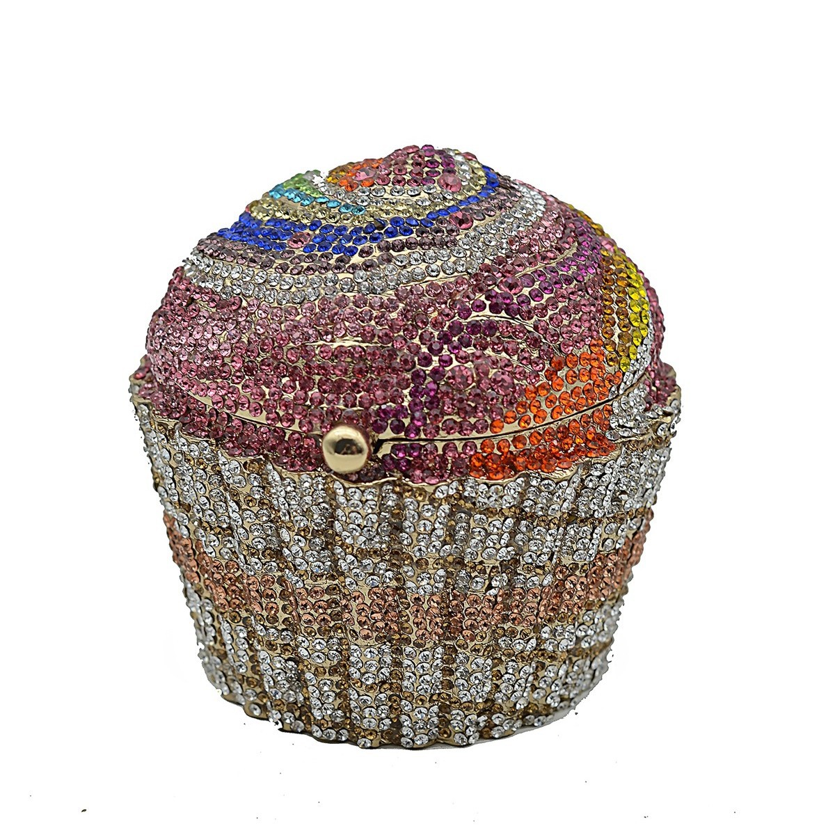 Túi clutch nữ đính kim cương cắt kim loại dự tiệc sang trọng — bạc hồng, hoa hồng hồng, màu đỏ lớn, hoa hồng đỏ tím