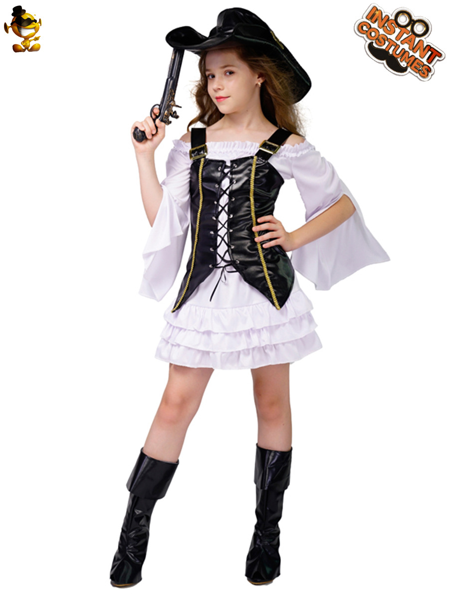 Disfraz de pirata para niña de Halloween, disfraz de cosplay para fiesta, disfraz para actuación en escenario, fabricante, suministro directo transfronterizo
