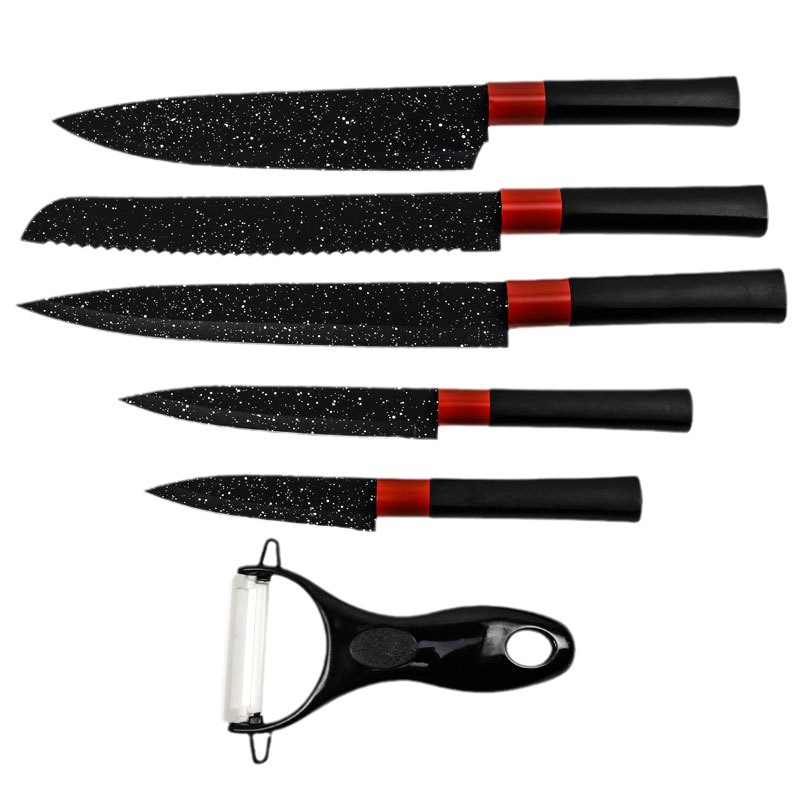 Seis piezas de verduras y carne de corte cuchillo de cocina cuchillo de fruta chef pelador de cocina cuchillo de hogar cuchillo de regalo traje