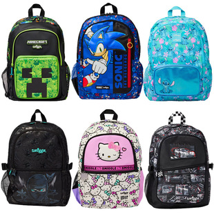 Smiggle Large Kt Stitch Cartoon Shoulder Decompression Large Capacity Backpack Male and Female Primary School Kidsren's School Bag