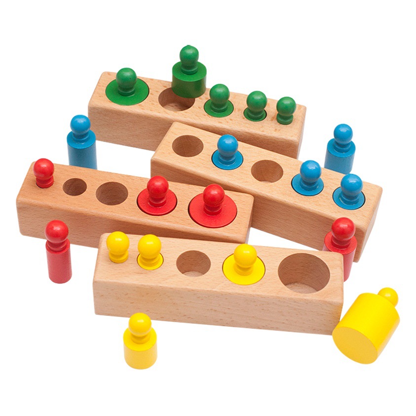 CPC niños Montessori material didáctico Montessori educación temprana juguetes educativos 2-3-4 AÑOS NIÑOS DE MADERA socket cilindro