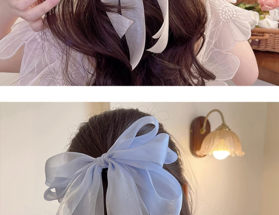 Women's Sweet Bow Knot Gauze Hair Clip display picture 9