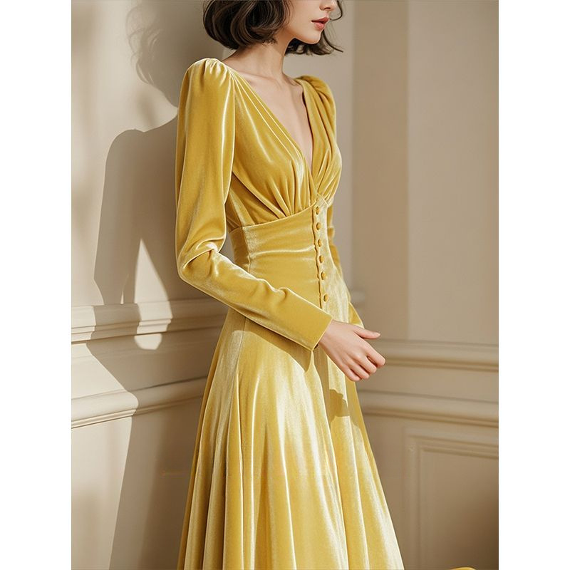 chinese dress ladies Jessica Angel 968 Long Layered Ruffle Formal Velvet Dress