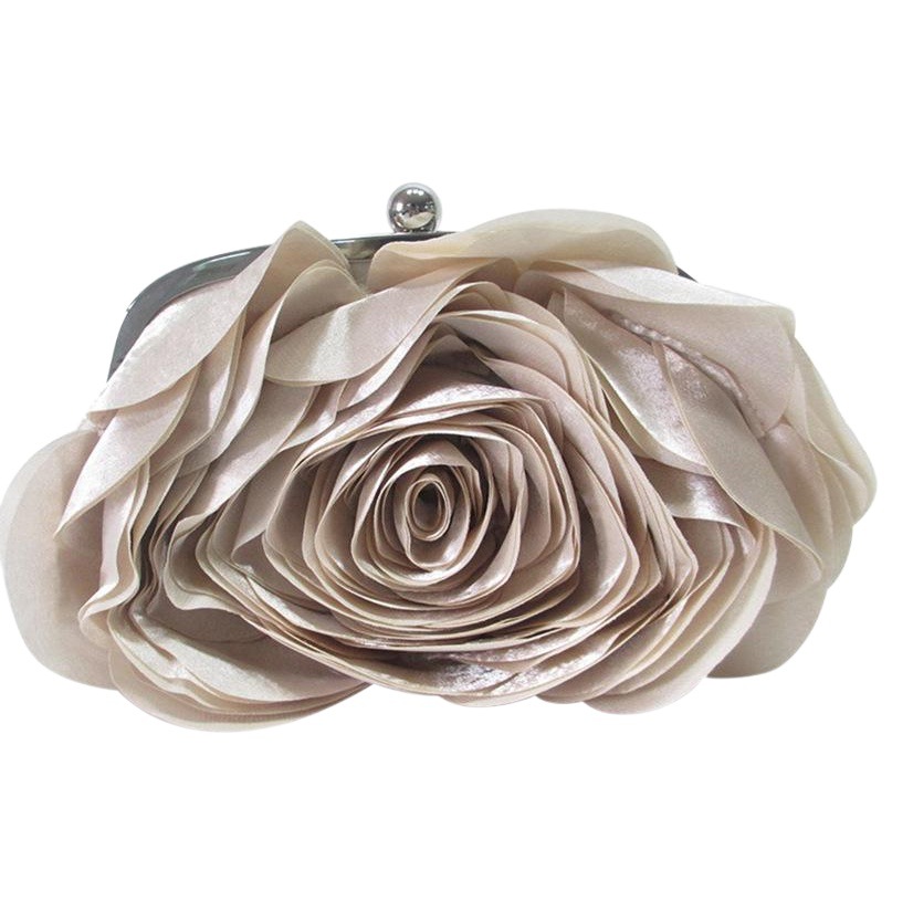 New ladies handbag satin flower hand bag satin bag evening bag bride bridesmaid wedding gift bag wholesale