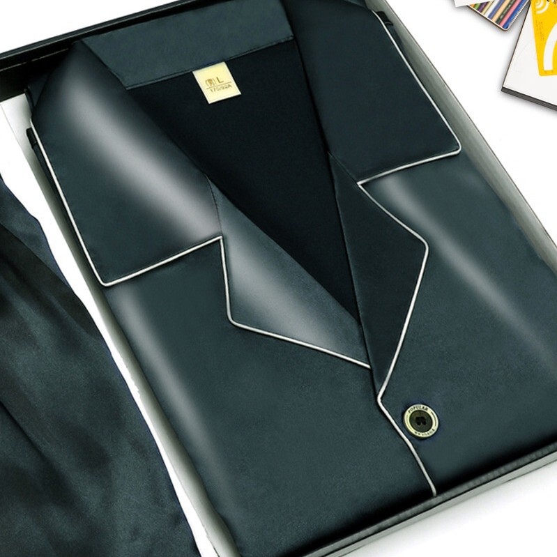 Pajamas Men's Long-sleeved Ice Silk Thin Summer Silk Satin Men's Spring and Autumn Home Clothes Loose Large Size Suit Pajamas Men's Long-sleeved Ice Silk Thin Summer Silk Satin Men's Spring and Autumn Home Clothes Loose Large Size Suit