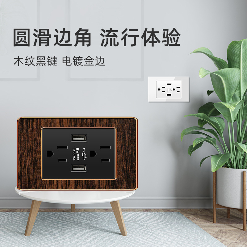 American standard 15a Taiwan 110v socket usb American panel wall power supply American standard Thai multi-six hole light switch
